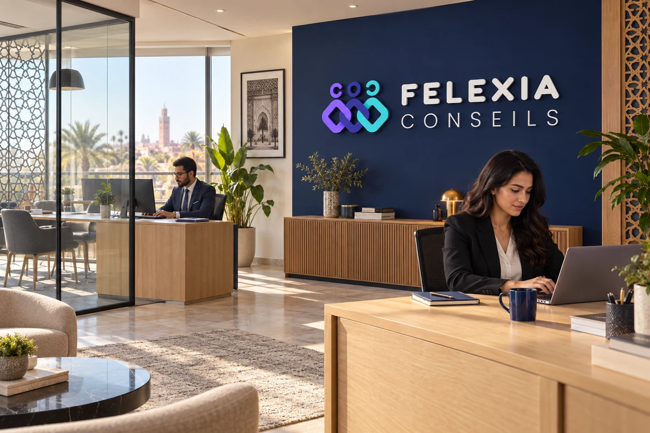 Offices with the original Felexia Conseils logo — illustrative image
